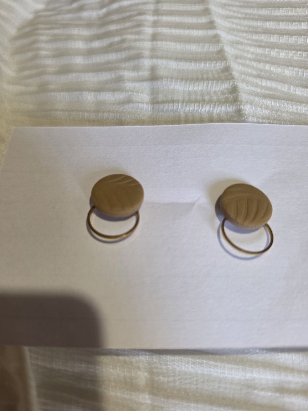 Handmade Matte Tan Hoop Earrings - Women's Fashion Jewelry